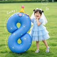 Ballons Chiffres Géants en Aluminium de 40 Pouces pour Anniversaire, Ballons Hélium Chiffres Joyeux Anniversaire, Ballons Chiffres en Aluminium Colorés avec Visage Souriant pour Fête