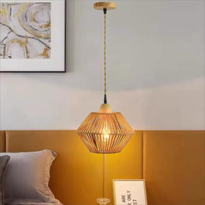Vintage Modern Wooden <b>Bamboo</b> Woven LED <b>Wall</b> Lamp for Living Room Interior Decoration Porch Corridor <b>Lighting</b> High CRI 95 - Product Image 5
