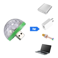 Boule disco USB, lumière LED RGB, petite boule lumineuse de scène, ampoules colorées, lumière de scène rotative automatique, ampoule LED pour DJ, club, fête
