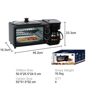 Horno Eléctrico Multifuncional 3 en 1 para Desayuno/Café/Preparación de Pan, Control Mecánico Independiente, Transfronterizo - Product Image 6
