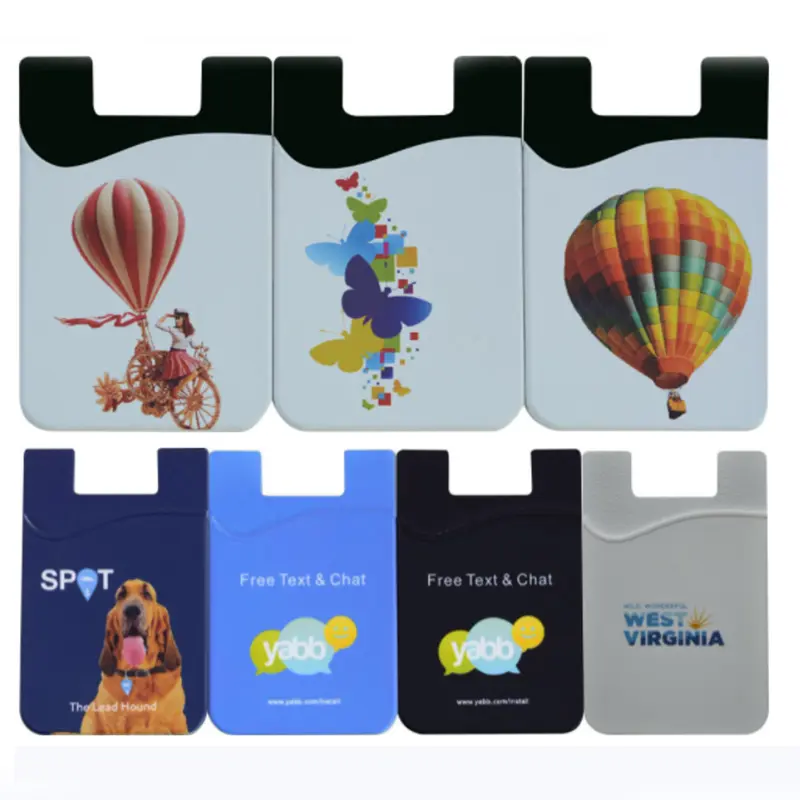 Wholesale Promotional Gifts 3M Sticker Silicone ID Holder Wallet Credit Card Holder Custom For Phone Case With Custom