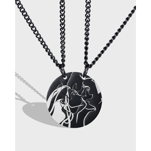 <span class=keywords><strong>2025</strong></span> Bất U Bijoux Thép Không Gỉ Christian Mặt Dây Chuyền Vòng Cổ Âm Dương Hôn Hình Câu Đố Mảnh Zircon Mạ Vàng Cặp Vợ Chồng - Product Image 1