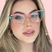Montura de Gafas Ópticas de Moda para Mujer, Diseño Ojo de Gato, Material AC TR90, Bloqueo de Luz Azul, Anti-Luz Azul, para Miopía y Lectura