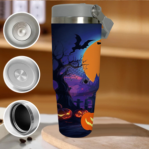 Halloween <span class=keywords><strong>Horror</strong></span> Series 30oz Vasos de acero inoxidable de doble pared Sublimación UV Diseño ecológico Tapa Pajitas Directo EE. UU. - Product Image 2