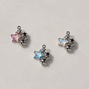 Faux <b>Seashell</b> Star Alloy Pendant Pink Blue White For <b>Necklace</b> Making Jewelry Findings Zinc Alloy Plated Star Shape GJ208 - Product Image 2