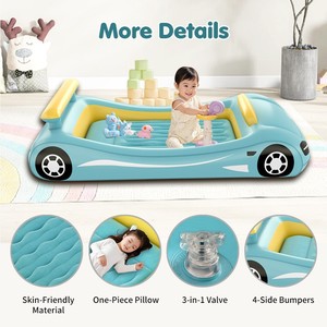 Children Inflatable Car Bed 202x115x57cm Flocked PVC Portable Air Mattress For Kids Indoor Play - Product Image 5