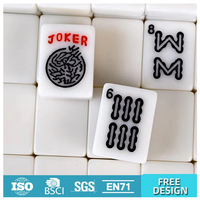 Pabrik Cina 152 Buah Ubin Mahjong Melamin Amerika Mendukung Gambar Kustom Permukaan Halus Ubin Mahjong