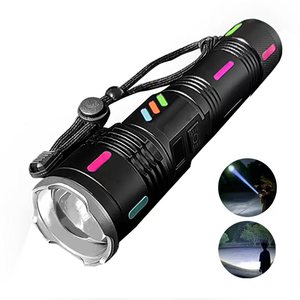 1200 Lumens Siêu Sáng <span class=keywords><strong>LED</strong></span> Đèn Pin Chiến Thuật Zoom Cầm Tay Có Thể Sạc Lại Spotlight Hợp Kim Nhôm Cơ Thể <span class=keywords><strong>USB</strong></span> Cho Tìm Kiếm Cứu Hộ - Product Image 1