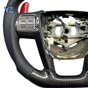 Volant de direction en cuir et fibre de carbone véritable, style course, personnalisé, pour Chrysler 300 RT SRT 2012-2014, pièces automobiles, accessoires de <span class=keywords><strong>voiture</strong></span>, YZ - Product Image 3