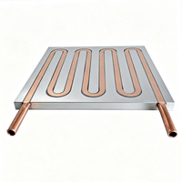 Plaque de refroidissement liquide personnalisée en cuivre à 8 boucles, tubes en aluminium, 200*200*12mm, plaque de refroidissement liquide carrée personnalisée