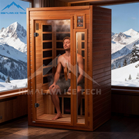 Cabine de sauna infrarouge lointain de luxe pour 1 personne, extérieur/intérieur - Faible EMF, bois de pruche, chromothérapie, 120V Plug-and-Play pour usage domestique