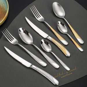 ชุดช้อนส้อมมีดสแตนเลส 304 ชุบเพชร 4 ชิ้น สำหรับใช้ในบ้านและโรงแรม - Product Image 4