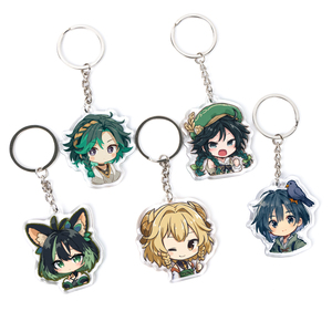 Tùy Chỉnh UV In Dễ Thương Phim Hoạt Hình Phim Hoạt Hình Long Lanh Nhựa Epoxy Vòng Chìa Khóa Chủ Acrylic Charms Keychain Với Nhựa Thẻ Chìa Khóa - Product Image 2