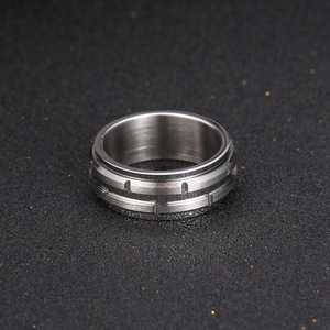 <b>Titanium</b> Steel <b>Ring</b> Geometric Design Rotating Band Men's Jewelry Gift SA1051 - Product Image 3