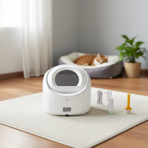 Smart Automatic Cat Litter <b>Box</b> 65L <b>Round</b> Plastic Multiple Cats Eco-Friendly App Control - Product Image 2