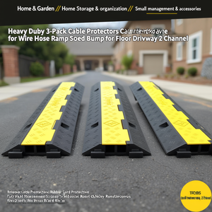 Protectores de Cables de Alta Resistencia, Paquete de 3, de Goma, 40x10x2 Pulgadas, 2 Canales, Rampa para Entrada de Vehículos, Reductor de Velocidad - Product Image 2