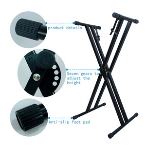 Support de piano en gros, support portable pour instrument de <span class=keywords><strong>musique</strong></span>, support de clavier de piano réglable à branche en X unique - Product Image 4