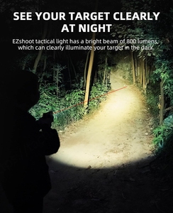 Đèn pin nhỏ gọn bằng nhôm có thể sạc lại EZshoot 800 Lumens với chùm tia laser màu đỏ/xanh lá cây Combo phụ kiện săn bắn hoàn hảo - Product Image 6