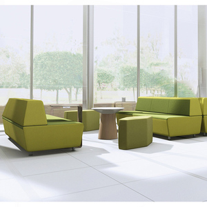 ชุดเก้าอี้รับรองแขกสำนักงานดีไซน์ทันสมัยแบบโมดูลาร์ พร้อมโต๊ะด้านหลัง - Product Image 4