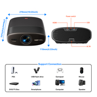 Projecteur intelligent Android portable avec logo personnalisé, écran LCD HD 1080P, 1000 lumens, prise en charge 4K, Wi-Fi, pour cinéma maison