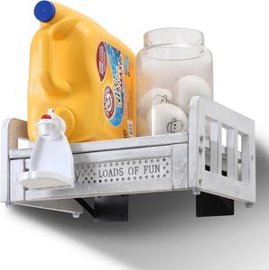 Lavanderia 202407 Chic <span class=keywords><strong>porta</strong></span> detersivo in legno Organizer per lavanderia a parete supporto in legno per detersivo liquido per bucato - Product Image 1