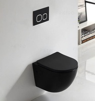 Toilette Suspendue Moderne Tornado Murale Noire Sans Bride Flottante