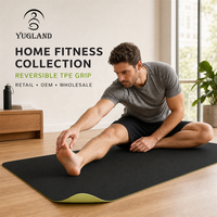 Tapis de yoga TPE Yugaland personnalisé avec logo, double couche, antidérapant, pour Pilates et entraînement à domicile, vente en gros, distributeur d'usine
