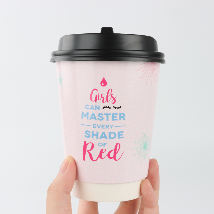 Custom Logo Food Grade Recyclable Disposable Kraft Cups 4 Oz 8oz 10oz 12oz 16oz Double Wall Hot Cafe Coffee Paper Cup