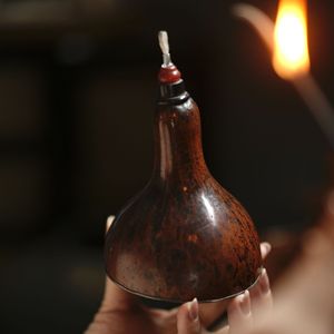 Lámpara de Aceite de Calabaza Hecha a Mano, Material Natural, Forma Irregular, para Iluminación, Ceremonias Religiosas, Origen Anji - Product Image 2