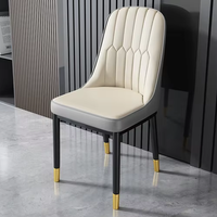 Chaises de salle à manger modernes en cuir clouté pour appartement et usage extérieur, chaise d'appoint pour restaurant et salon