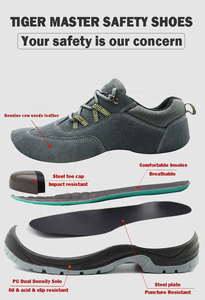 Chaussures de sécurité Tiger Master CE Warehouse Sport Style, résistantes à l'huile et aux acides, antidérapantes, semelle PU, cuir suédé, embout en acier, anti-perforation - Product Image 5