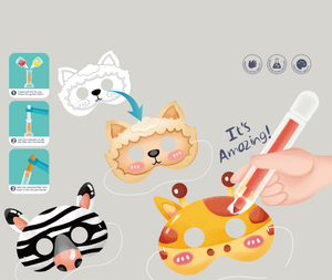 KSF Hot Selling Educatieve Kleurpotloden Waterverf DIY Schilderen Speelgoed Tekenen Dieren Maskers Papier - Product Image 4