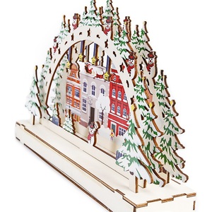 Decorazioni Natalizie in <span class=keywords><strong>Legno</strong></span> Ecologiche per Interni, Villaggio Decorativo per Vetrine, Regali di Natale, Decorazione Scenografica - Product Image 5