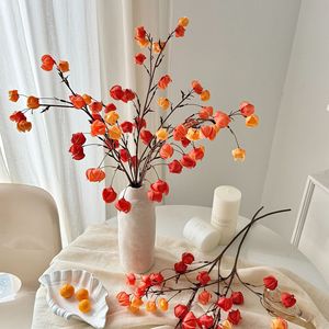 Fleurs artificielles Yasunobu en forme de lanterne, branche unique d'oranger en soie plastique, longue durée, décoration du Nouvel An pour la maison - Product Image 3