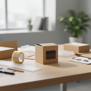 Scatola in Carta Kraft 10x10x10cm con Finestra per Imballaggio - Product Image 2