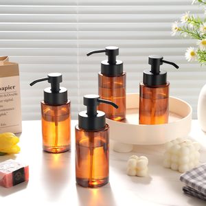 Flacon Distributeur de Savon Moussant Rechargeable 150ml 200ml 250ml en Verre Ambré avec Pompe Moussante en Acier Inoxydable Noir Mat - Product Image 6