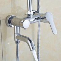 Système de douche chromé de luxe mitigeur robinet de salle de bain douches de pluie ensemble de tête simple ensemble de douche de salle de bain