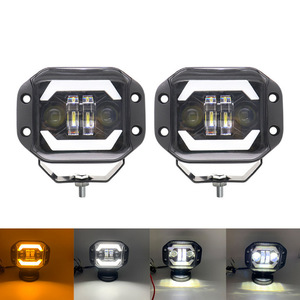 ไฟทำงาน LED สี่เหลี่ยมขนาด 4 นิ้ว พร้อมไฟวงแหวน สำหรับรถออฟโรด ใช้กับกันชนหน้ารถจี๊ปแรงเลอร์  ไฟตัดหมอก  วัสดุอลูมิเนียมอัลลอยด์ ความสว่าง 120lm/w - Product Image 4