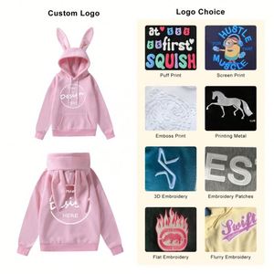 Fille Mignon Rose Oreille De Lapin Designer À Manches Longues À Capuche En Gros Polaire Personnalisé Décontracté Surdimensionné Oreille De Lapin Pull À Capuche Femmes - Product Image 3