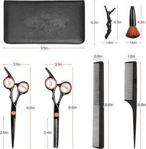 Ciseaux de coiffure 6'' AQIABI en acier japonais, ciseaux de coupe de cheveux, ciseaux à effiler, ciseaux de barbier, noirs C1001 - Product Image 4