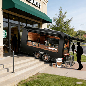 Mobile Multi-functional Food Cart with Customizable Kitchen for Crepes Waffles Pizzas Hot Dogs and Iced Coffee for Sale - Product Image 1