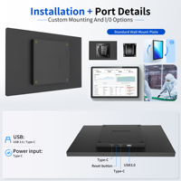 Moniteur tactile mural IPS KJ102 10,1 pouces Full HD avec fonctionnement interactif, entrée HDMI et USB pour usage professionnel