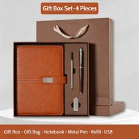 Coffret Cadeau Luxe A5 Personnalisé avec Logo : Carnet de Notes, Journal, Agenda, Planificateur et Stylo