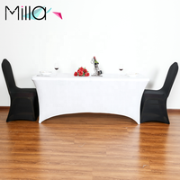 Housse de table rectangulaire en spandex de 6 pieds sur 8 pieds