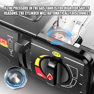 Estufa de <span class=keywords><strong>gas</strong></span> portátil al aire libre Camping Montañismo Vehículo Estufa de <span class=keywords><strong>gas</strong></span> dual Campo profesional Utensilios de cocina de supervivencia - Product Image 4