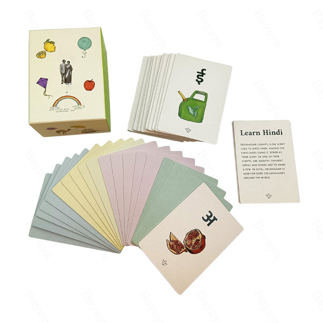 Custom Children Learning Cards Educational Flash Card Sets Personalized Design Preschool Study Toy Double-Sided Durable
