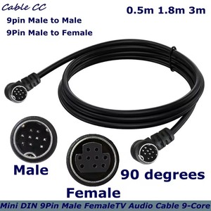 Câble vidéo S-Vide DIN 9 broches mâle-mâle ou mâle-femelle pour appareils vidéo tels que récepteurs, projecteurs, caméras - Product Image 1