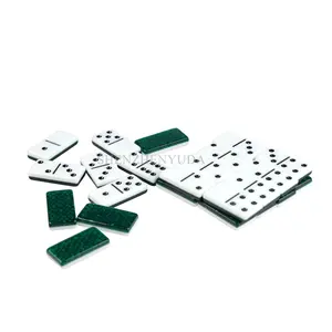 Fast Delivery Dloble 6 Dominoes Game Tournament Professional Size Two Tone Green and White Dominoes Block