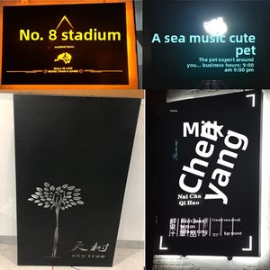 Hollow LED Acrylic biển quảng cáo <span class=keywords><strong>retro</strong></span> kim loại cửa trong nhà ngoài trời quảng cáo <span class=keywords><strong>lightbox</strong></span> với sáng từ - Product Image 3