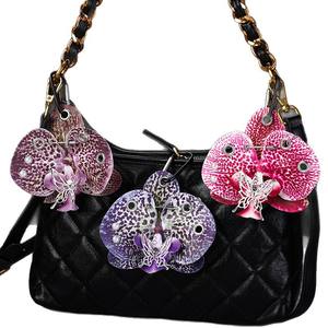 Porte-clés Gothique Orchidée-Butterfly en Métal Industriel avec Œillet <span class=keywords><strong>et</strong></span> Perle, Accessoire Punk pour Sacs <span class=keywords><strong>et</strong></span> Clés - Product Image 1